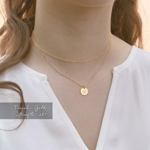 2-in-1 Necklace • Dainty Choker Wrap or Long Necklace • Personalized • HAND Stamped Initial • Dainty Shiny Chain •Gift for Christmas and All