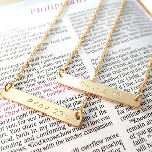 Bible Verse Necklace Christian Necklace Religious Jewelry Name, Date or can be Personalized Christmas, Baptism & All Wear image 7