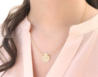Personalized Coordinates Disc Necklace • Location Jewelry