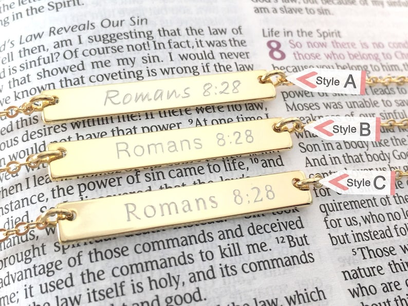 Bible Verse Necklace Christian Necklace Religious Jewelry Name, Date or can be Personalized Christmas, Baptism & All Wear image 6