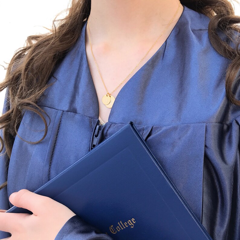 Graduation Necklace Class of 2023 Personalized Graduation Cap with 2023 or any year 15 & 12mm two discs Great Gift for Graduate image 4