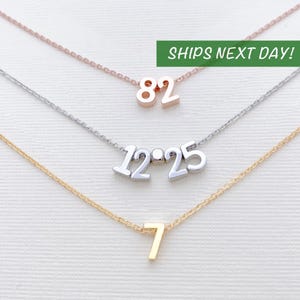Number Necklace : Personalized, Lucky Number, Team, Anniversary, Birthday, Family, Love, Heart, Graduation