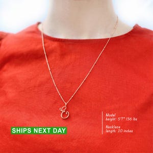 Cursive Initial Necklace: Gold Plated Letter, Satellite Chain