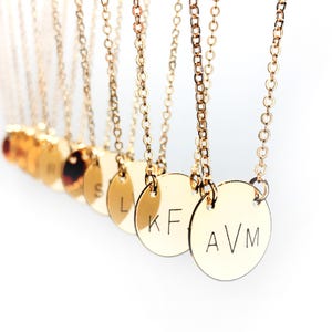 Monogram Necklace Modern Style First Last Middle Name Initials HAND Stamped or Manually Engraved Mother's Day & for All Gifts image 7