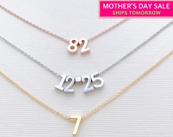 Mother's Day Sale • Number Necklace • Special Date • Team Number • Number, Heart or Hashtag Charm • Gift for Sports Team • Birthday Gift