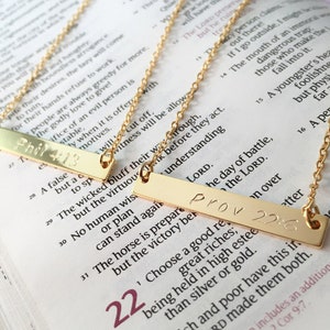 Bible Verse Necklace Christian Necklace Religious Jewelry Name, Date or can be Personalized Christmas, Baptism & All Wear image 3