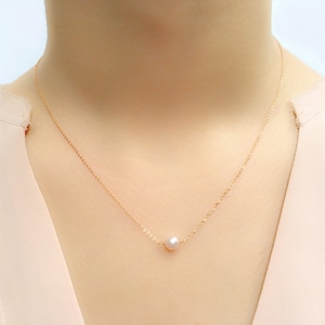 June Birthstone Necklace GENUINE Pearl 14K Gold Filled 14K Rose Gold Filled Sterling Silver Elegant Pale Pink Freshwater Pearl image 1