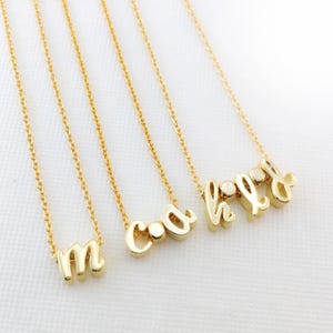 Initial Necklace, Personalized Jewelry, Lowercase Letter, Cursive Letter, Birthday Gift, Heart, Family, Love, Graduation, Gift for Her