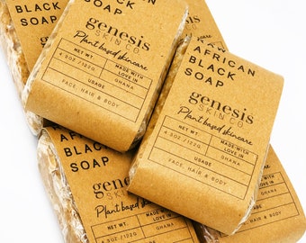 100% Organic Raw African Black Soap Bundle (3 Bars - 7oz.)