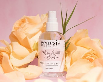 100% Organic Rose Water Toner | Rose + Bamboo Porefecting Toner
