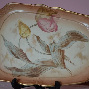 Handpainted serving plate, Adderley England, 1912-1926 Staffordshire