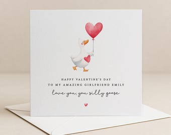 Tarjeta de San Valentín de Silly Goose: Divertida tarjeta de San Valentín para novia, novio o pareja