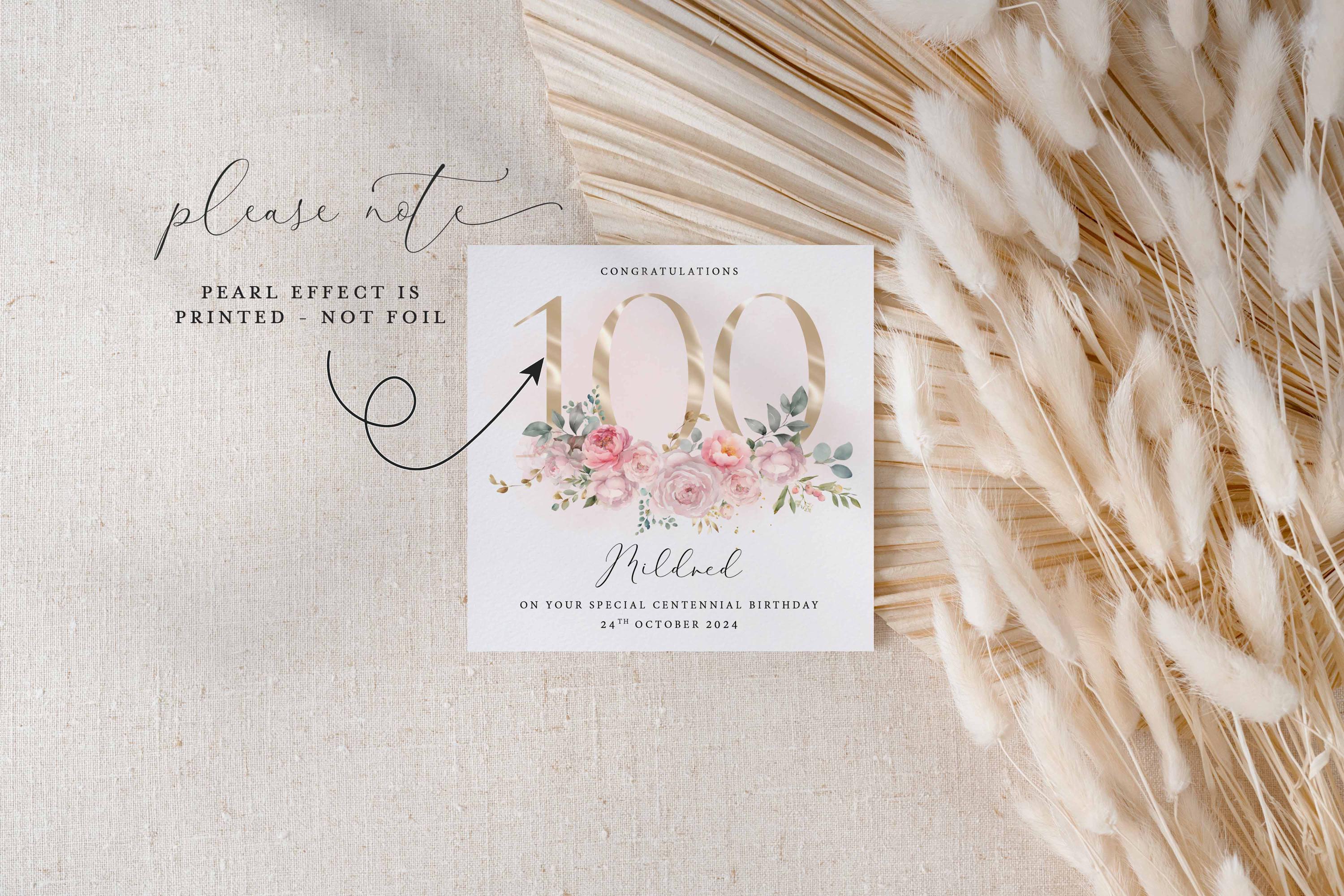 Personalised 100th Birthday Card - Centennial Birthday Card - Age 100 ...