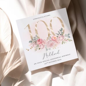 Personalised 100th Birthday Card - Centennial Birthday Card - Age 100 ...