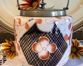 Early Crown Derby Gaudy Welsh biscuit barrel cookie jar biscuit jar 1897