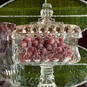 EAPG Crystal Wedding compote dish Early American Pressed Glass Us Glass or Adam Glass