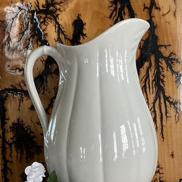 NEUwertige und seltene St John Quebec Kanne weißer Keramik Krug Farrar Keramik Canadiana Country decor