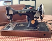 Singer Simanco RFJ5-8 portable sewing machine bentwood carrier case Model JB 400615