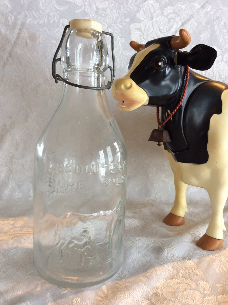 Vintage Absolutely Pure Milk Dairy Bottle 1965 Tatcher's Etsy