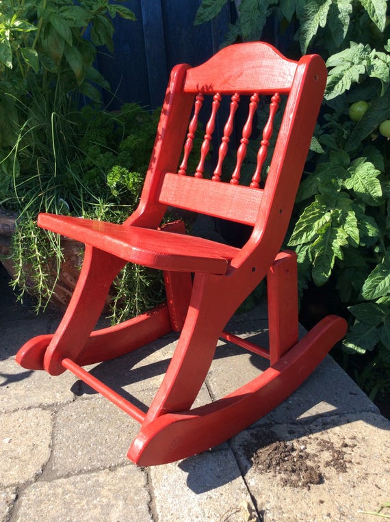 child size wooden rocking chair