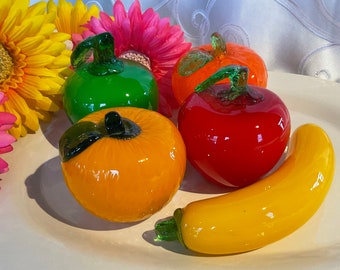 One left decorative glass fruits art glass fruits for basket Retro kitchen dining room decor
