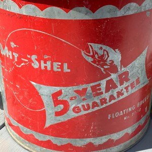 Mit Shel minnows bucket perforated pail galvanized metal fishing bait bucket image 3