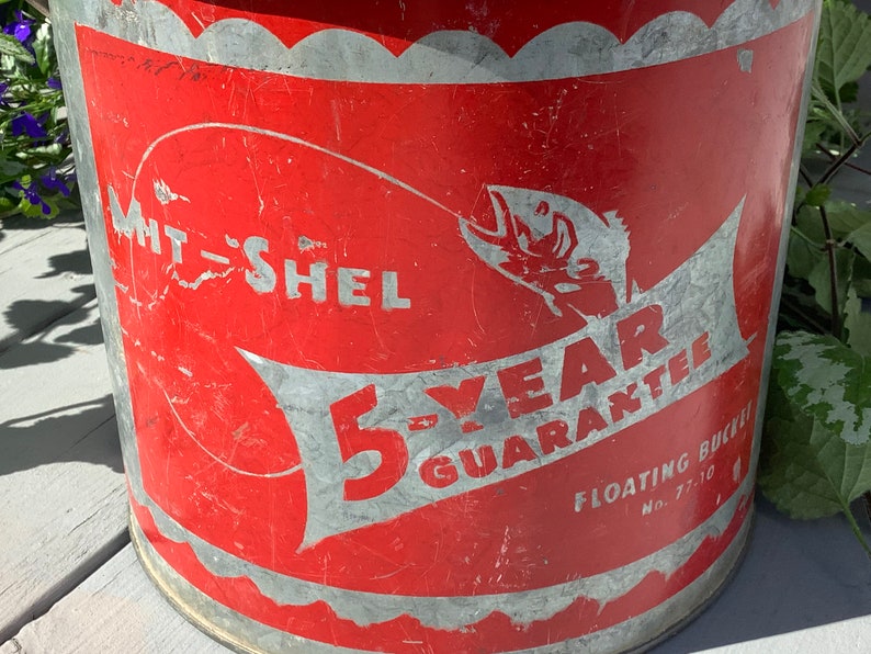 Mit Shel minnows bucket perforated pail galvanized metal fishing bait bucket image 3