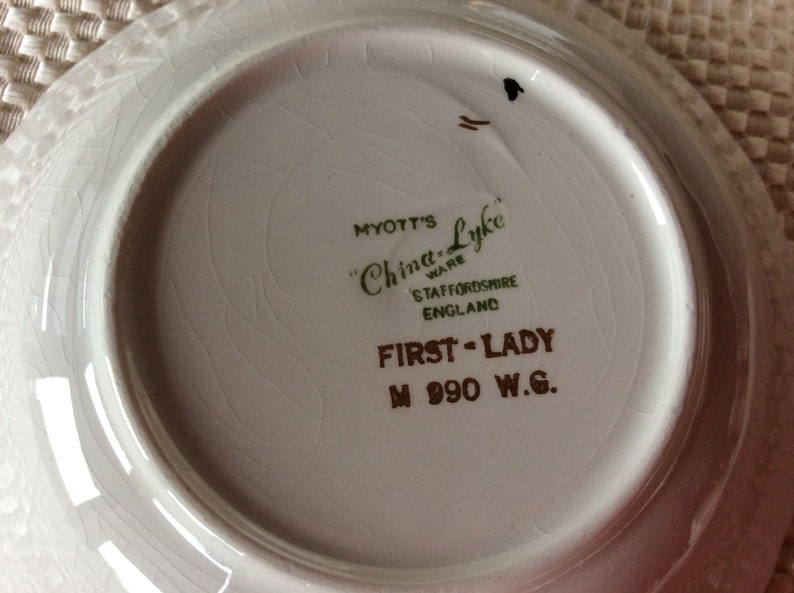 Myotts Set China-Lyke ware First Lady pattern M 990 WG 35 pieces