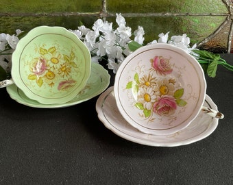 Paragon cup and saucer bone china pink floral design teaware