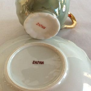 Vintage pair demi tasse cup saucer lustre ware toy size image 5