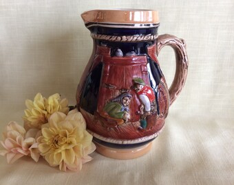 Vintage pottery English pub jug beer pitcher lustre ware 32oz