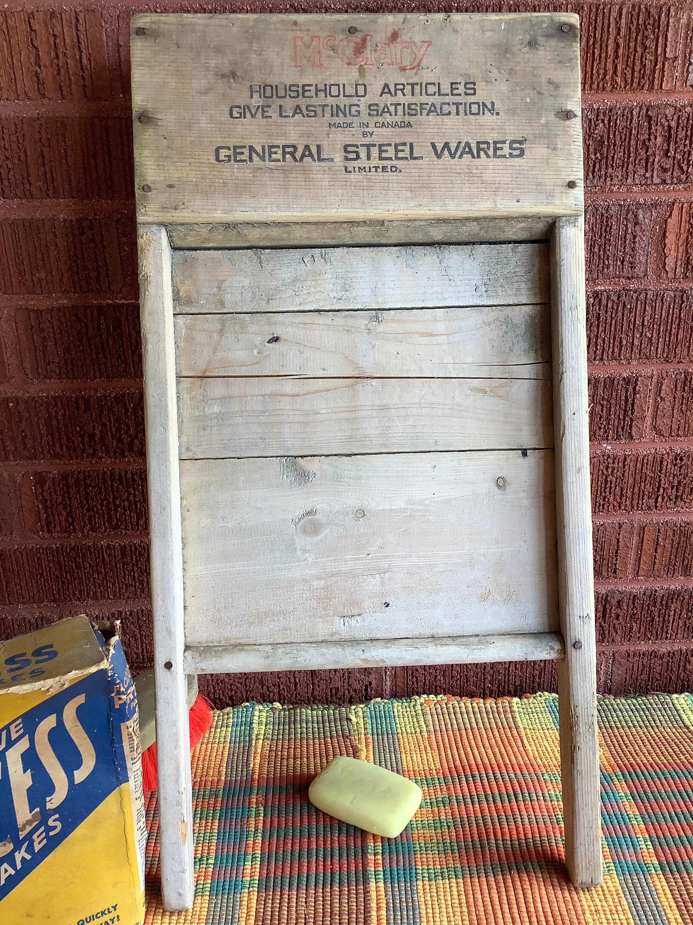 Antique Blue Speckles Enamel Washboard General Steel Wares Etsy Canada