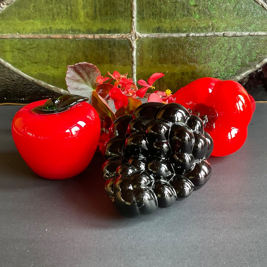 Vintage Decorative Glass Fruits Art Glass Fruit for Basket Etsy