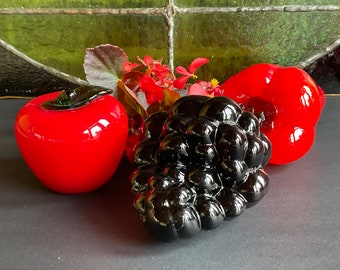 Vintage decorative glass fruits art glass fruit for basket Retro kitchen decor