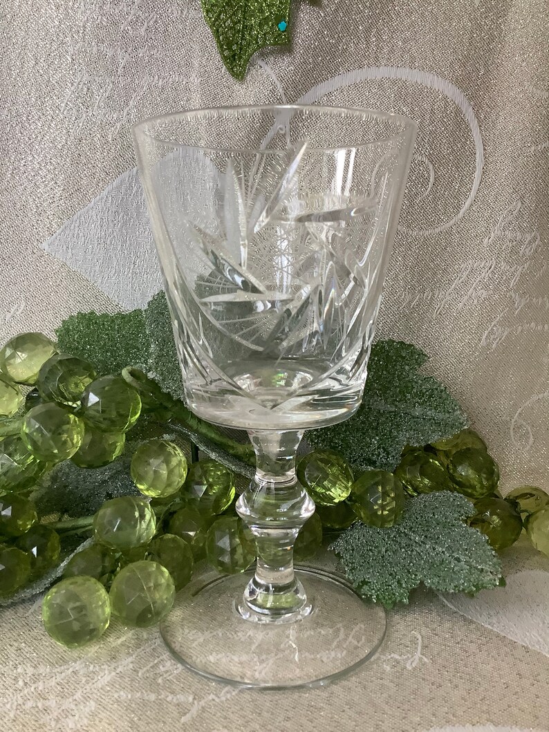 Bohemian Pinwheel Crystal Glassware Stemware Wine Goblet Etsy Canada
