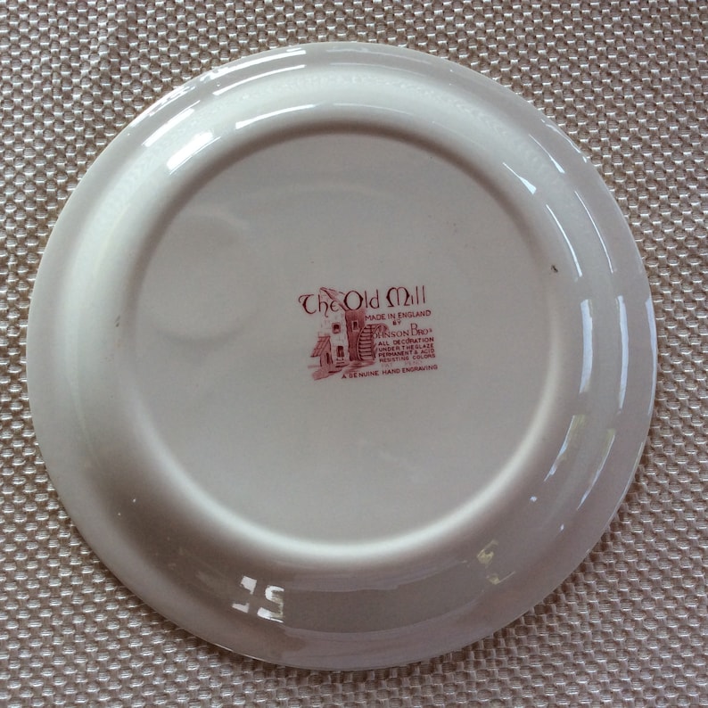 Johnson Bros sandwich plate The old mill collection red