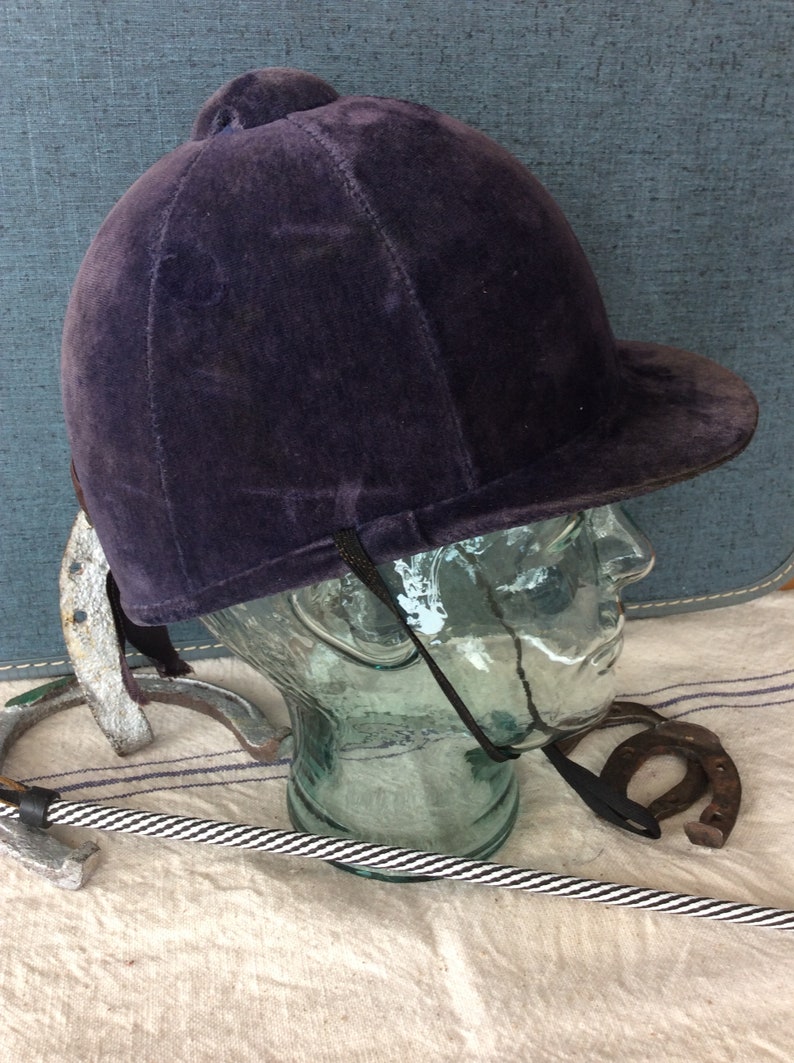 Vintage riding helmet hard shell hat Charles Owen England Fiberglass