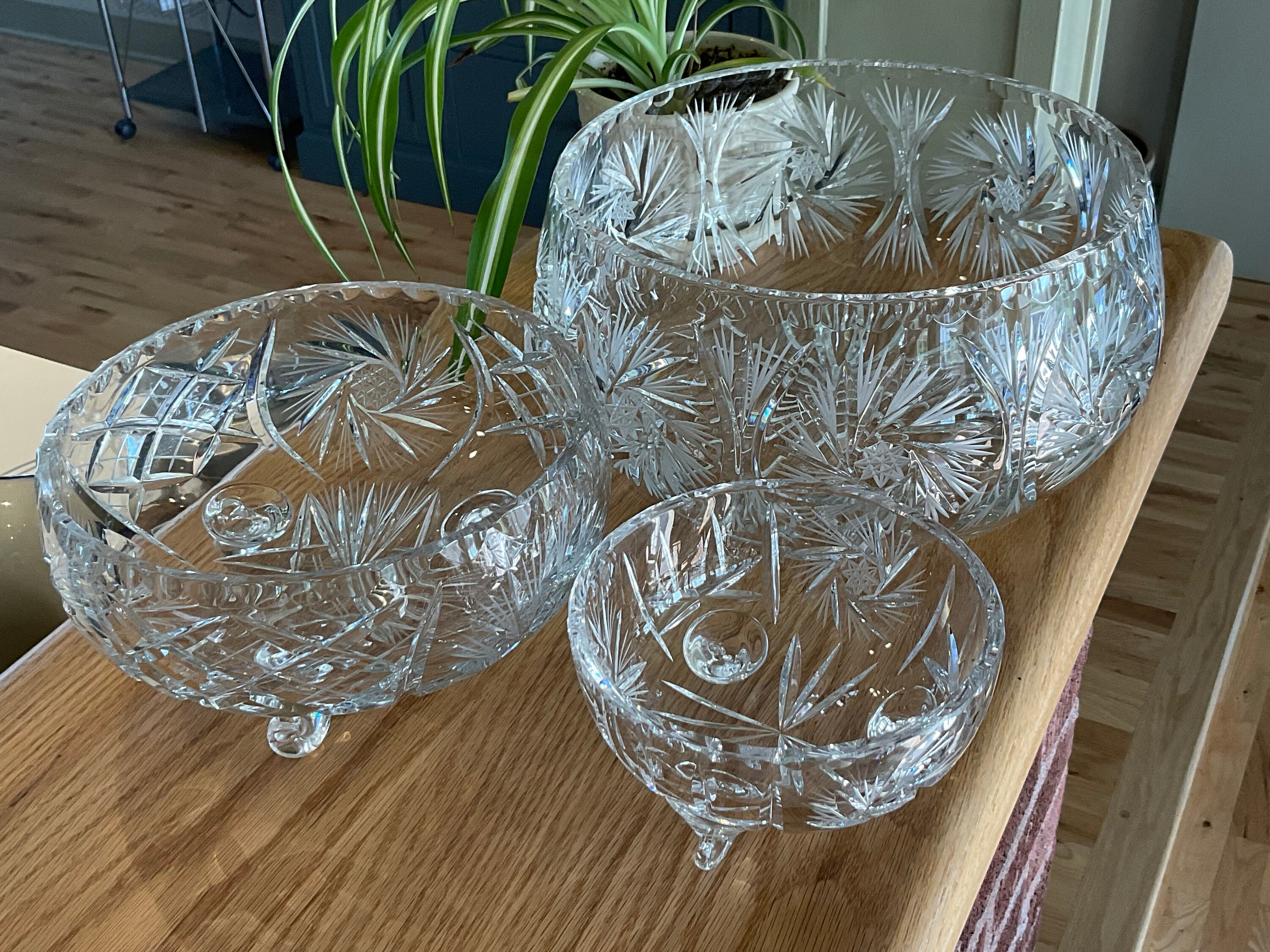 POYIPI Crystal Glass Bowl with Lid Salad Bowls 27oz