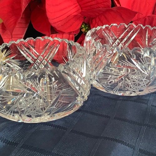 Paire Boho Pinwheel condiment en cristal plat sucrier idée cadeau de Noël