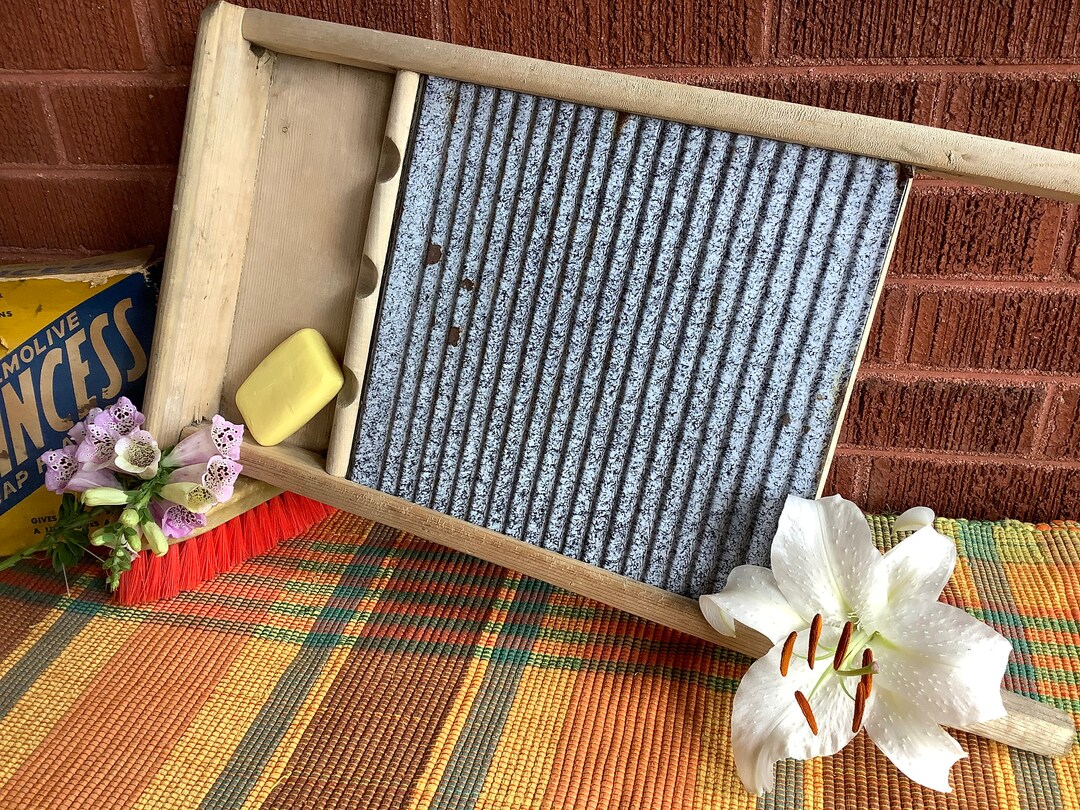 Antique Blue Speckles Enamel Washboard General Steel Wares Graniteware