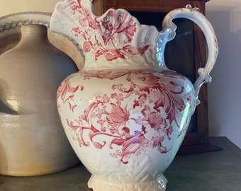 Samuel Ford Rudyard large water pitcher ironstone wash set jug romantic bedroom decor vase