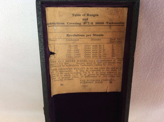 Vintage German Tachometer Foxboro Co Mass Precision