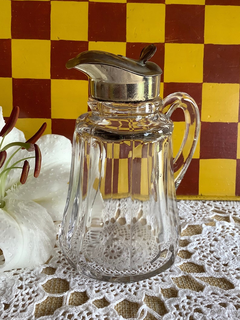 Antique maple syrup pitcher dispenser jug EAPG Early American Etsy