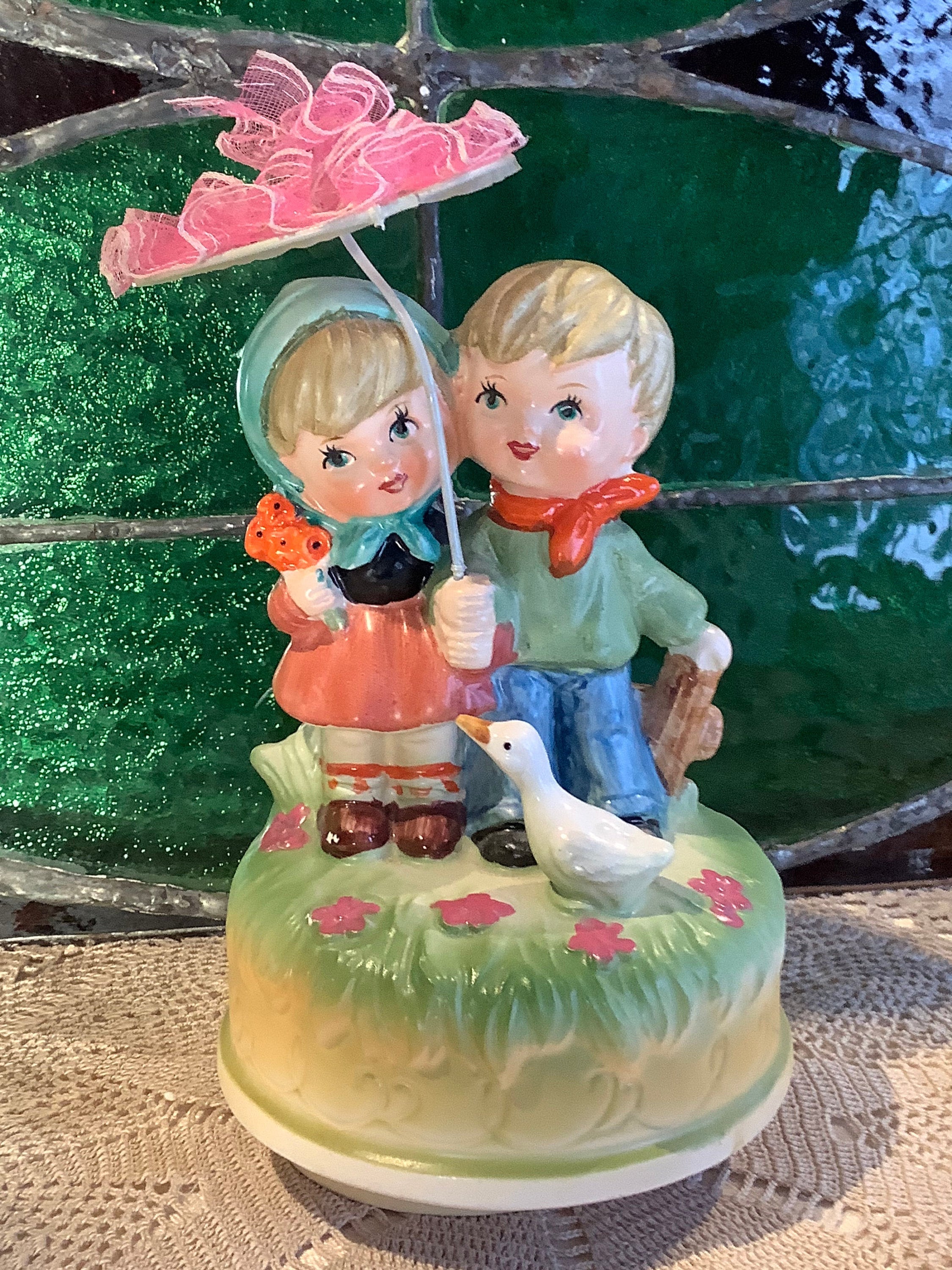 Sankyo children ceramic music box mid century wind up musical Etsy