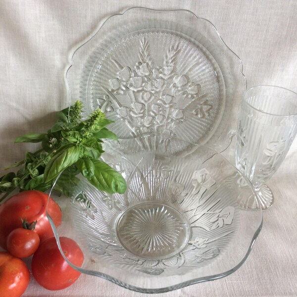Iris Depression Glass Etsy