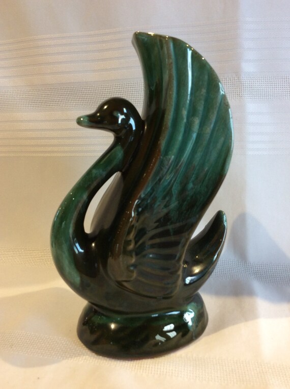 Swan Vase Bmp Blue Mountain Pottery Figurine Mid Century Retro Etsy