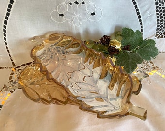 Vintage Carnival glass marigold iridescent serving dish or bowl