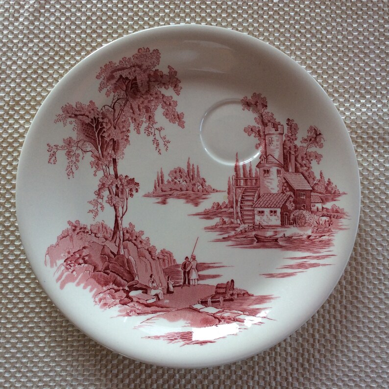 Johnson Bros sandwich plate The old mill collection red
