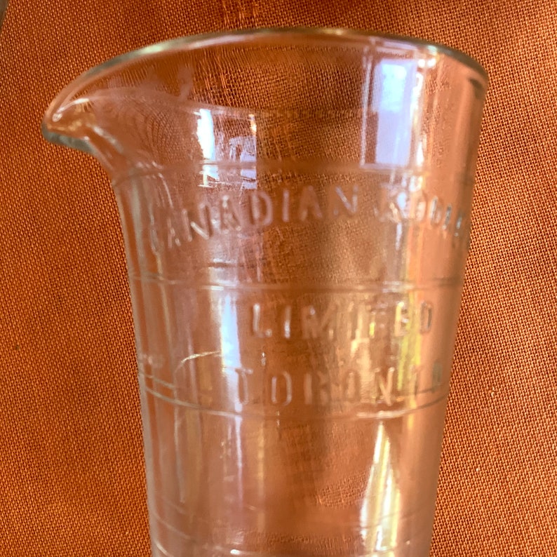 Old Glass Beaker Canadian Kodak Photography Chemical Measuring Etsy