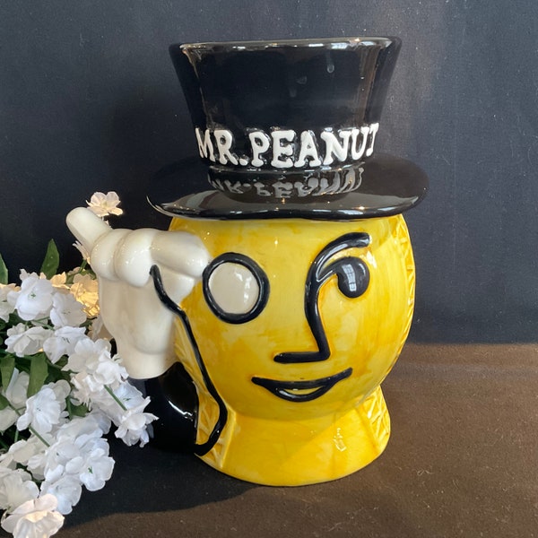 Vintage Mr Peanut Planter peanuts cookie jar promotional advertising storage jar kitchen decor